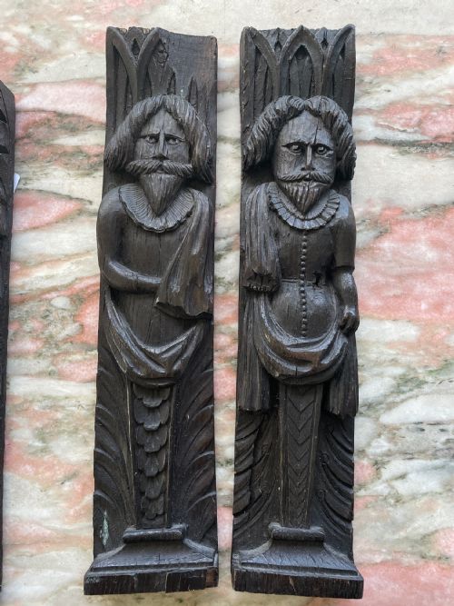 17th Century Caryatids Carved Oak
