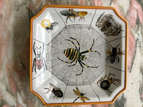 Antique Japanese Whimsical Spider and Insect Plate