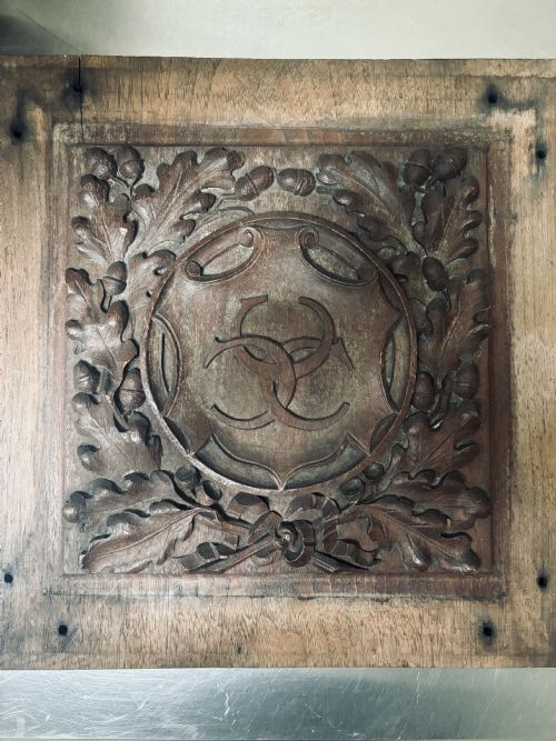 19th Century Carved Oak Panel Armorial