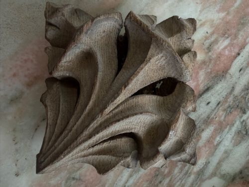 18th Century Carved Oak Tudor Rose Ceiling Boss.