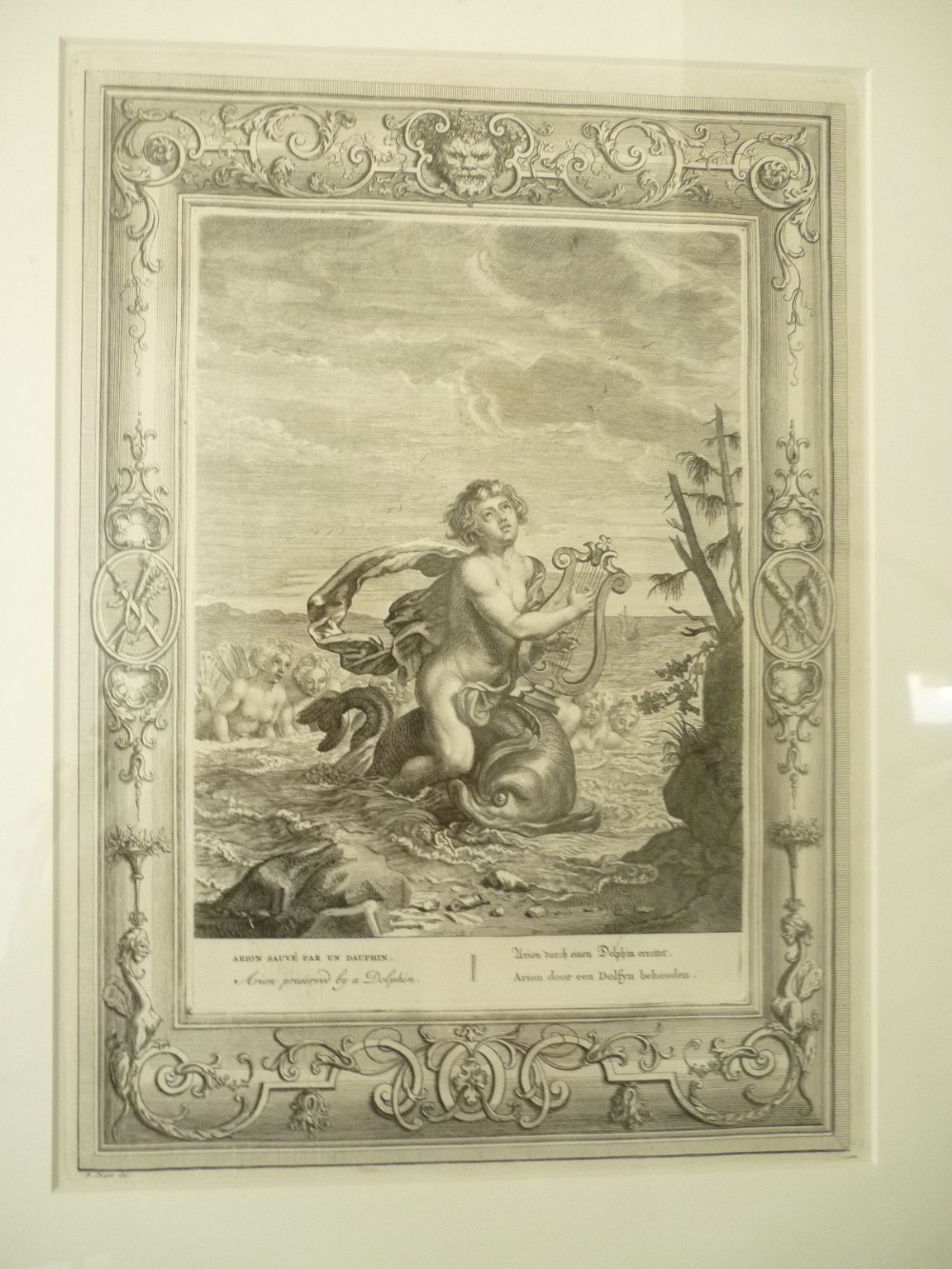 18th Century Mythical Engraving by B Picart of Arion