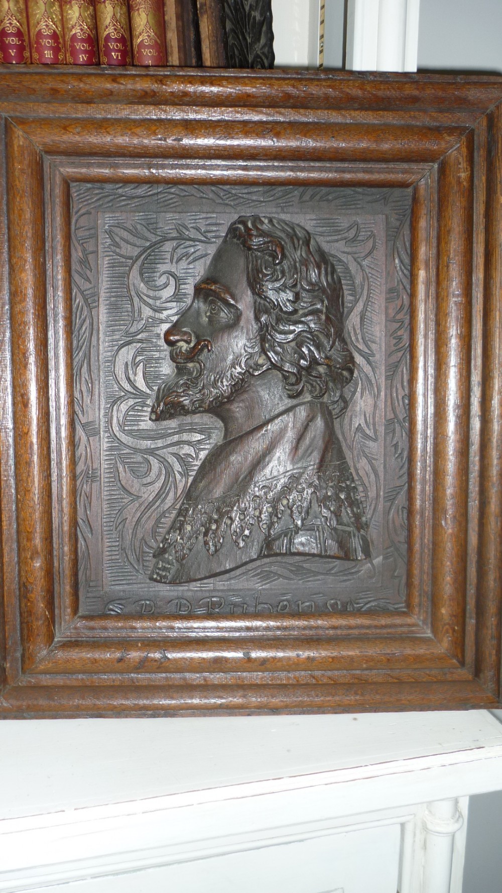 Antique 19th Century Carved Oak Panel P P Rubens Painting