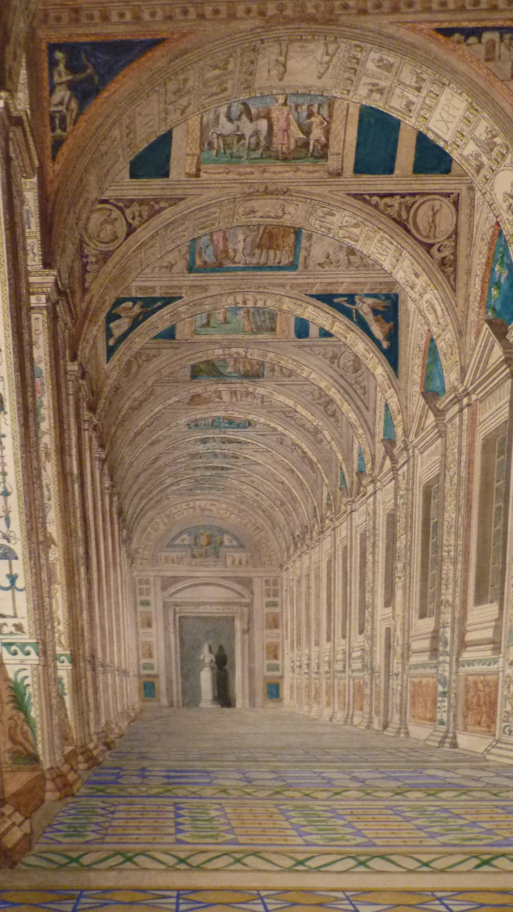 19th Century Fine Watercolour Painting Frescoes Vatican