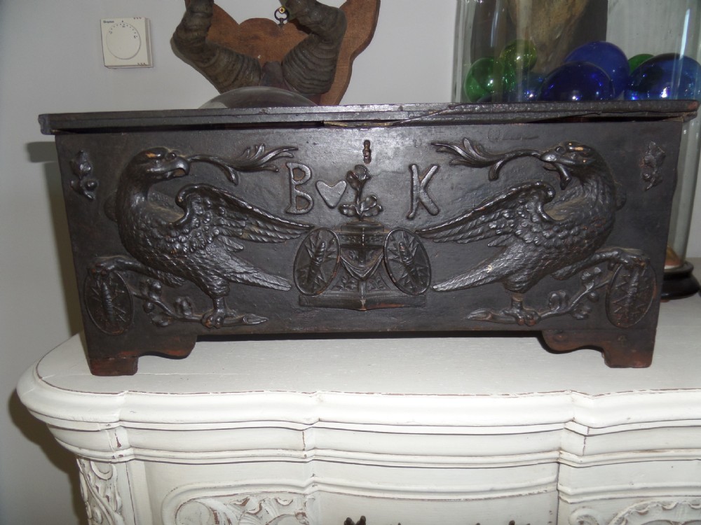 18th Century Carved Marriage Dowry Chest