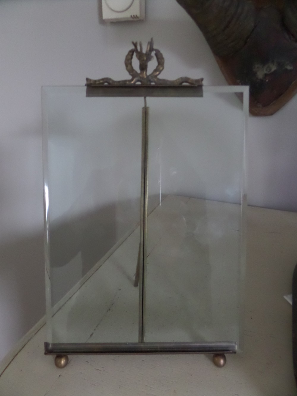 Antique French Ormolu Brass Stag Picture Frame