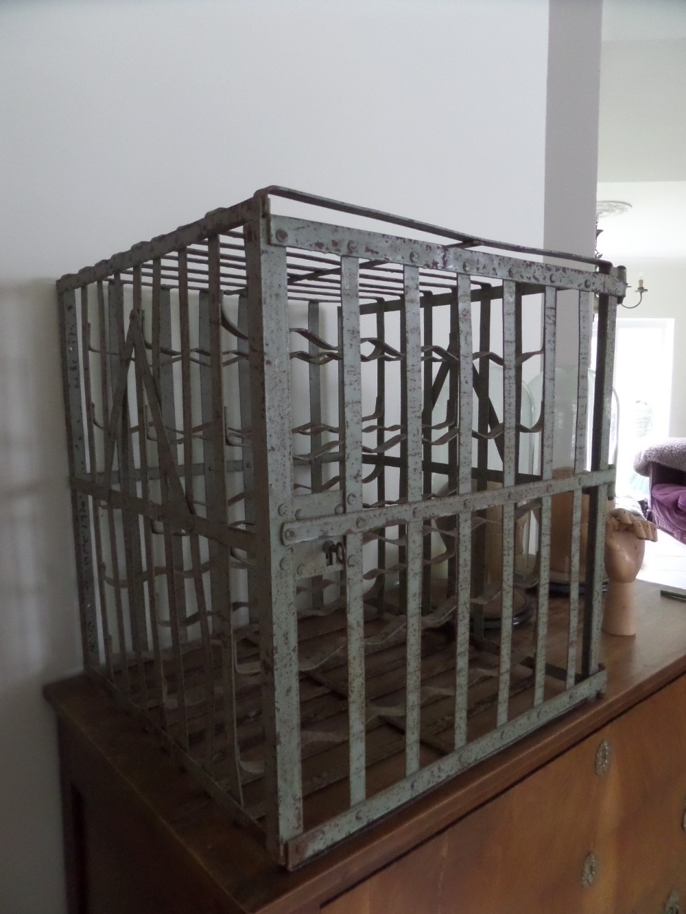 Antique French Champagne Wine Cage Rack Cellar