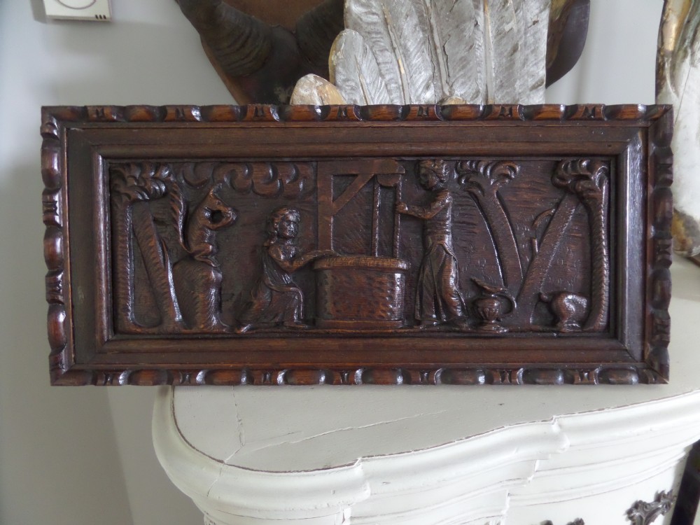 17th Century Carved Oak Panel Squirrel