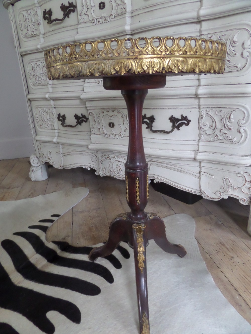 Antique French Ormolu Marble Top Side Table