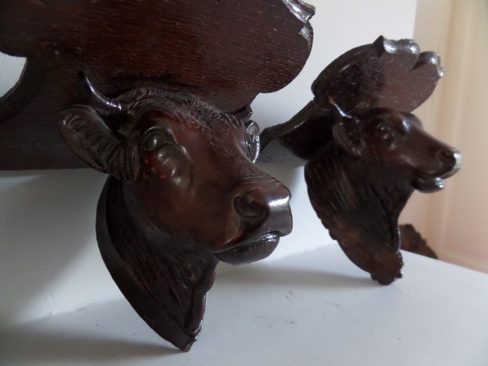 Antique Black Forest Cow Bull Plaque