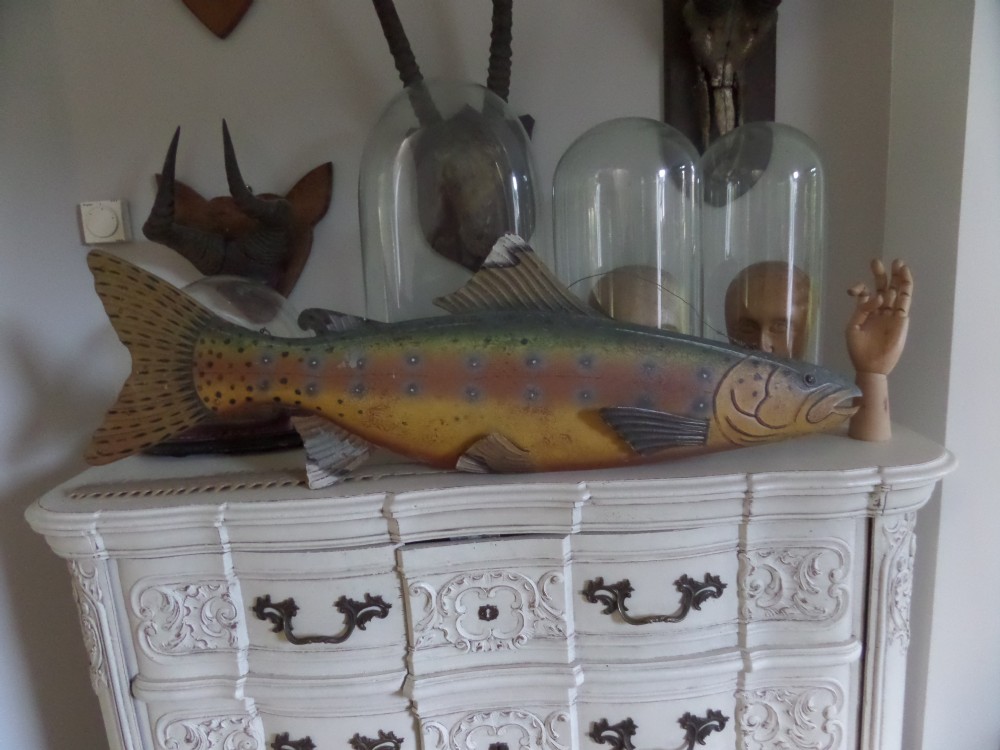 Antique Large Metal Fish Salmon Sign