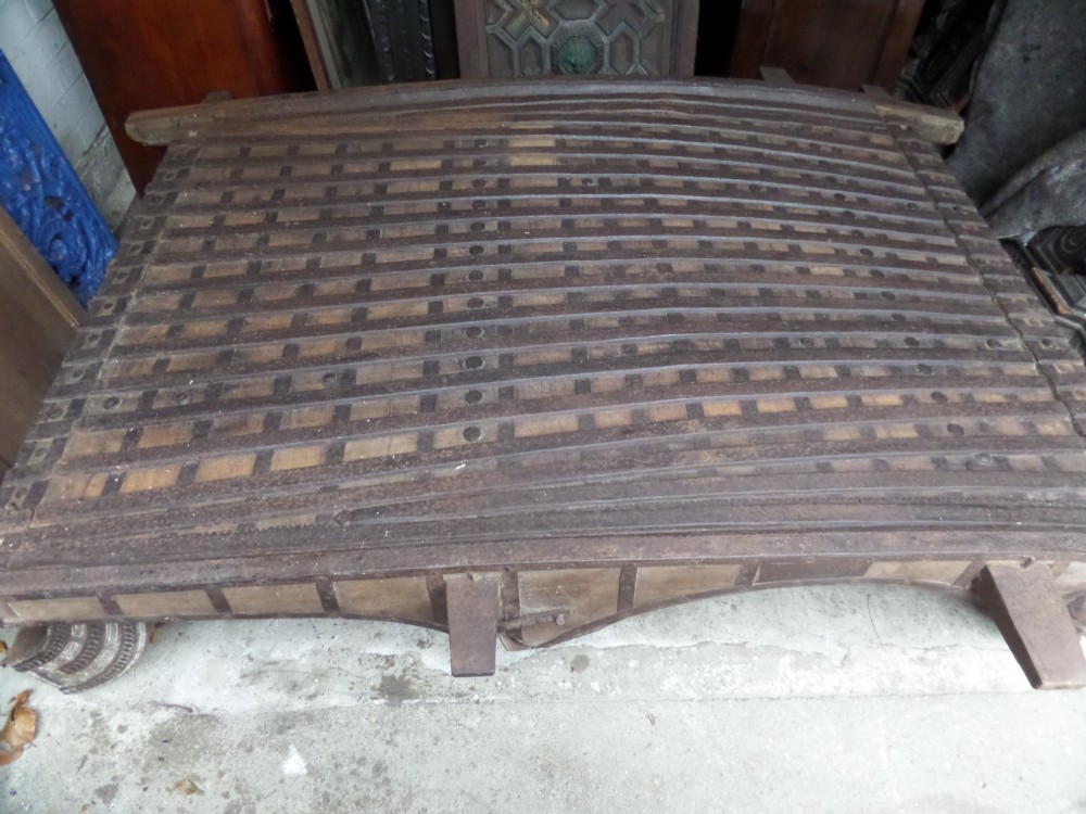 19th Century Antique Huge Indian Cart Coffee Table 