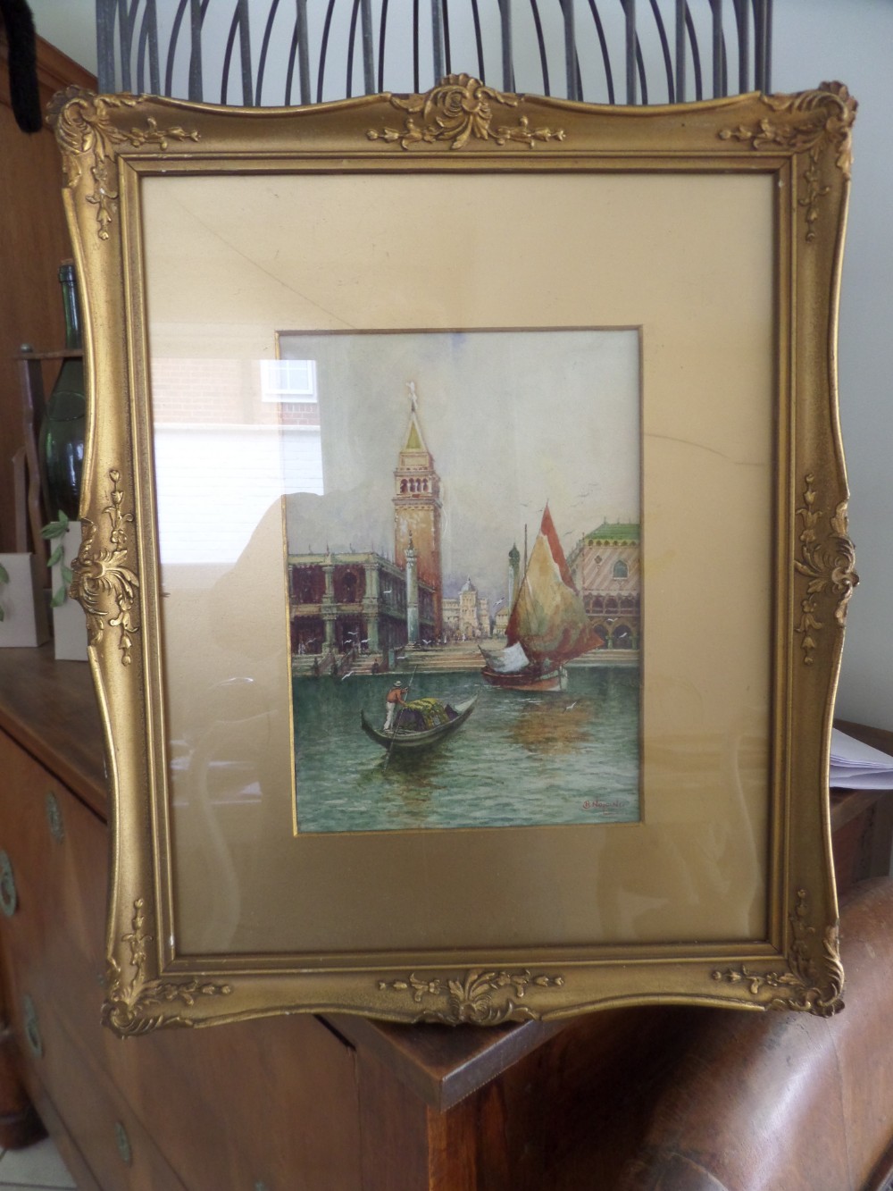 19th Century Italian Watercolour of Venice B Nolcini