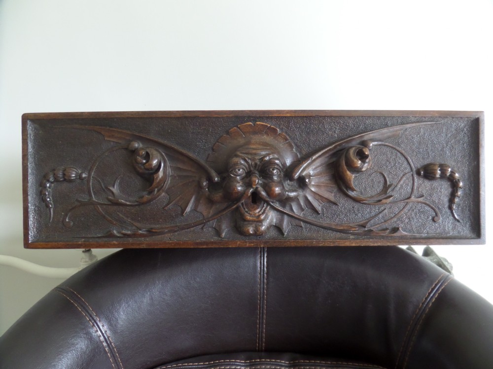 19th Century Carved Walnut Mythical Panel