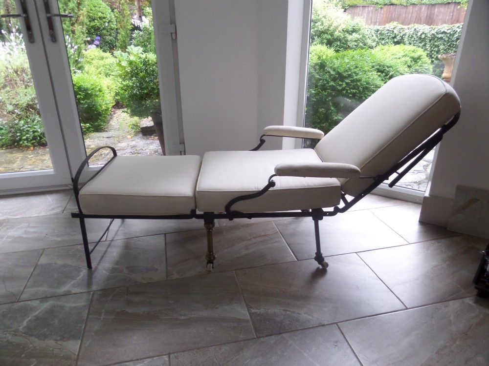19th Century Steel Campaign Chair Day Bed