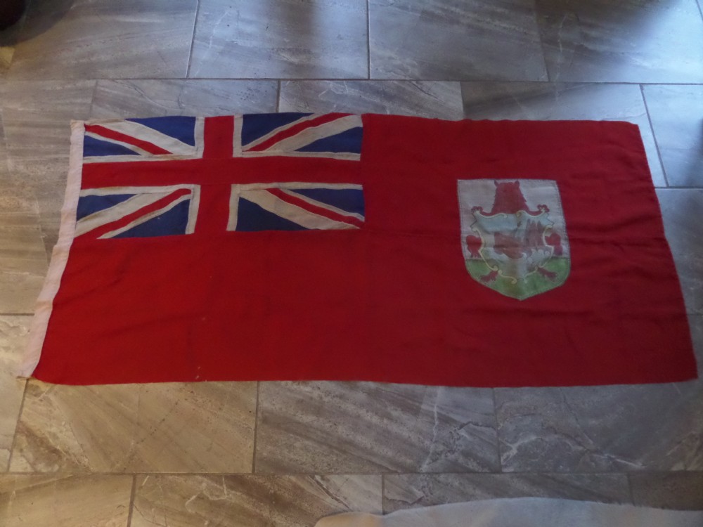 Rare Antique Colonian Stitched Flag Bermuda Union Jack