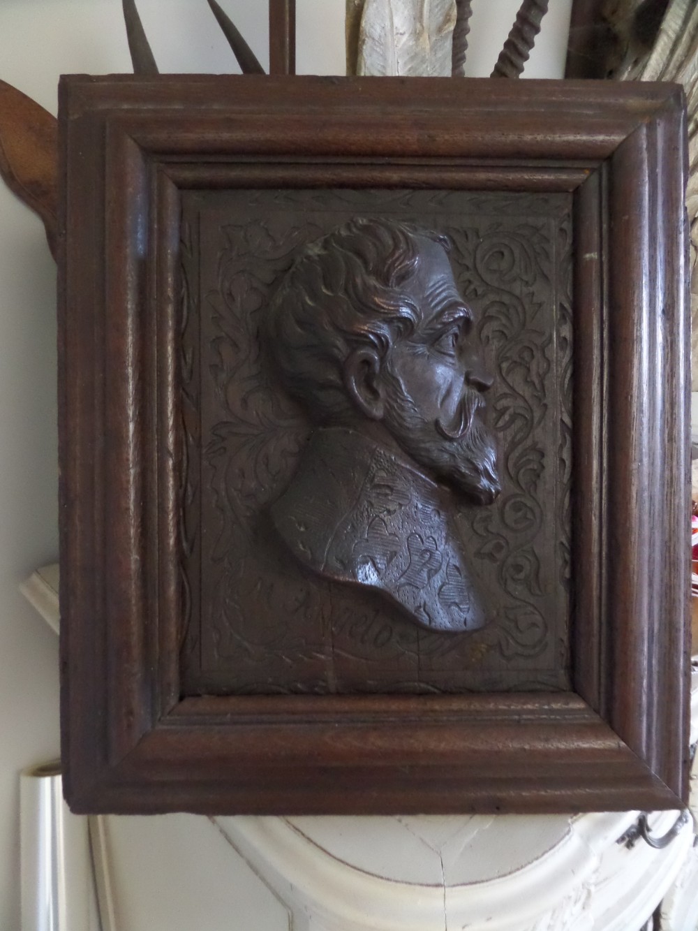 19th Century Carved Oak Michelangelo Panel Plaque