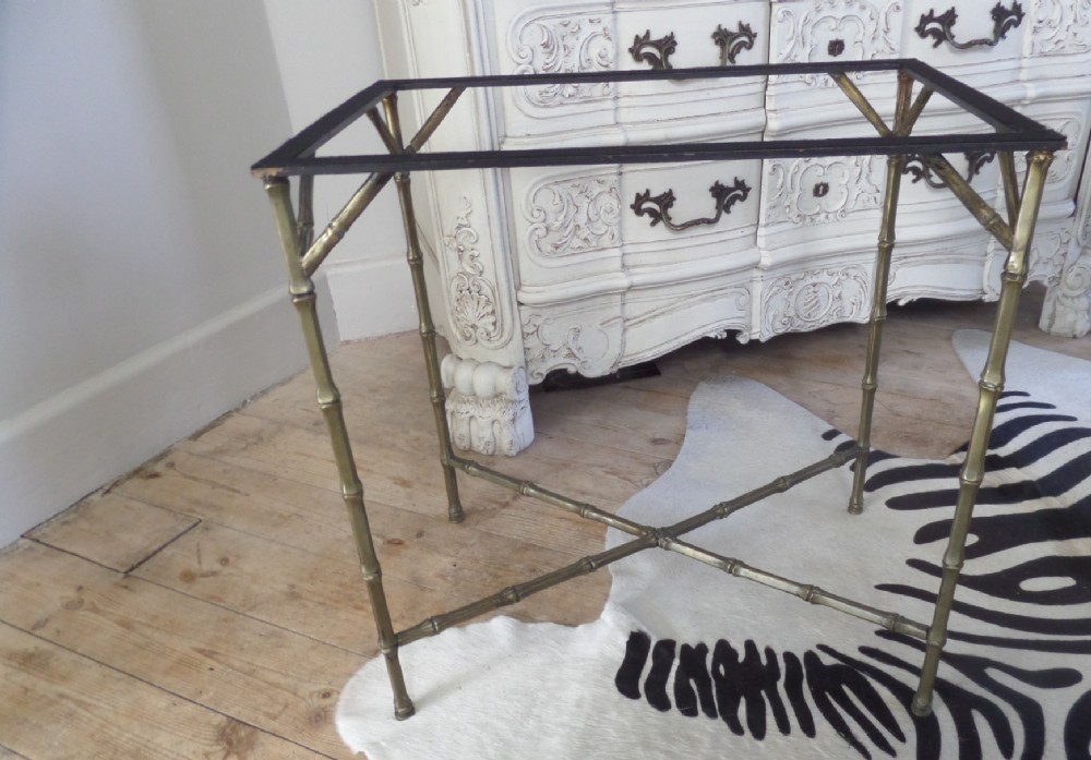 Antique French Bronze Bamboo Hall Side Lamp Table Maison Bagues