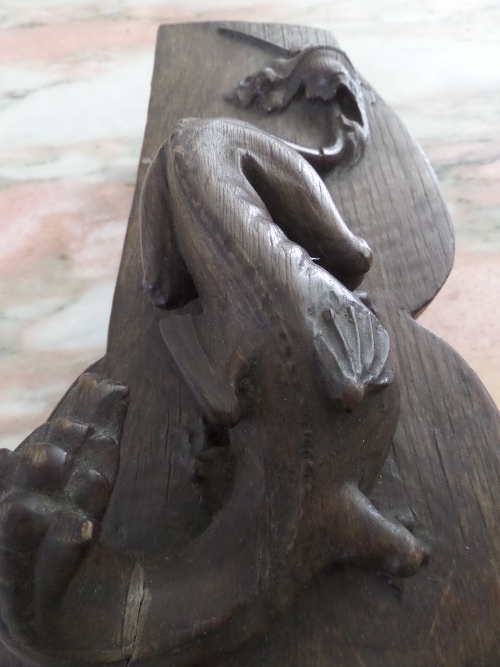 18th Century Carved Oak Mythical Dragon Church Misericord