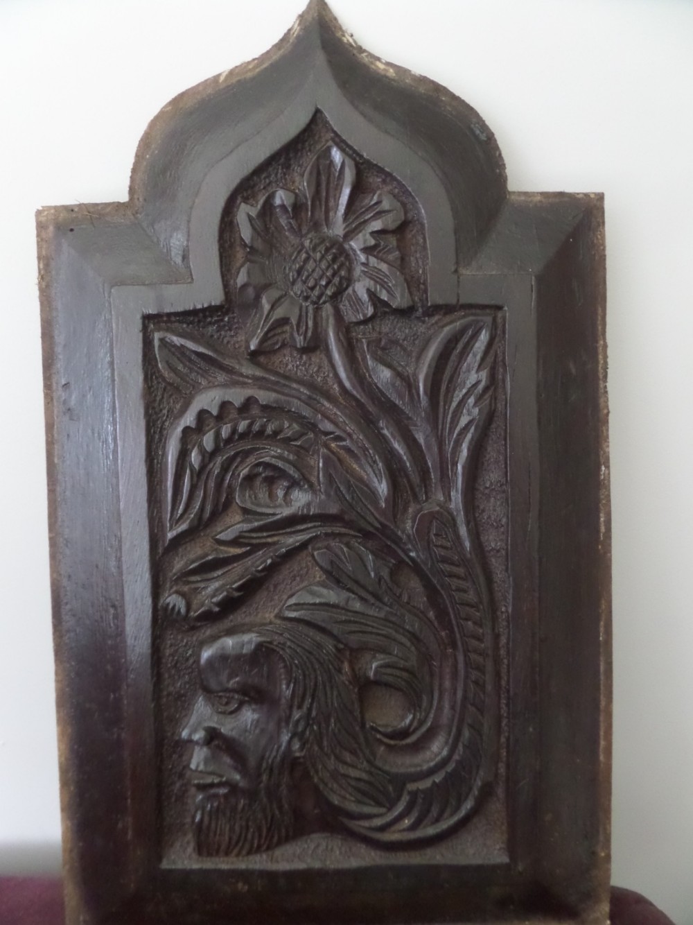 16th Century Carved Oak Panel Green Man Mythical Gothic