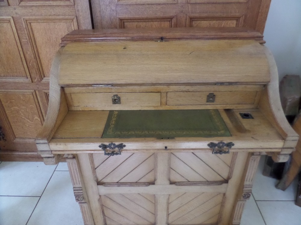 19th Century Desk Davenport Carved Oak Gothic 