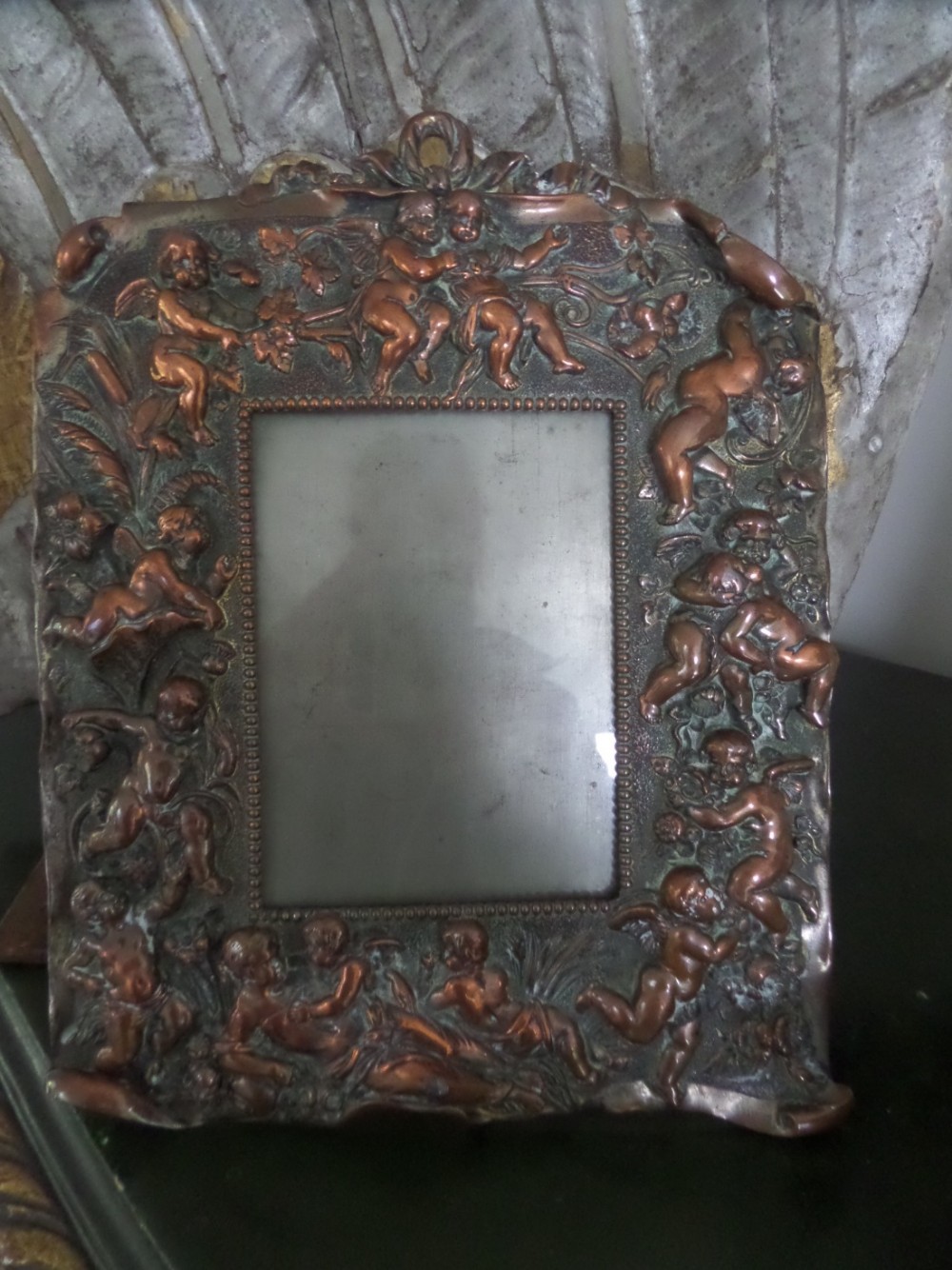 Vctorian Bonze Cherub Putti Picture Painting Frame
