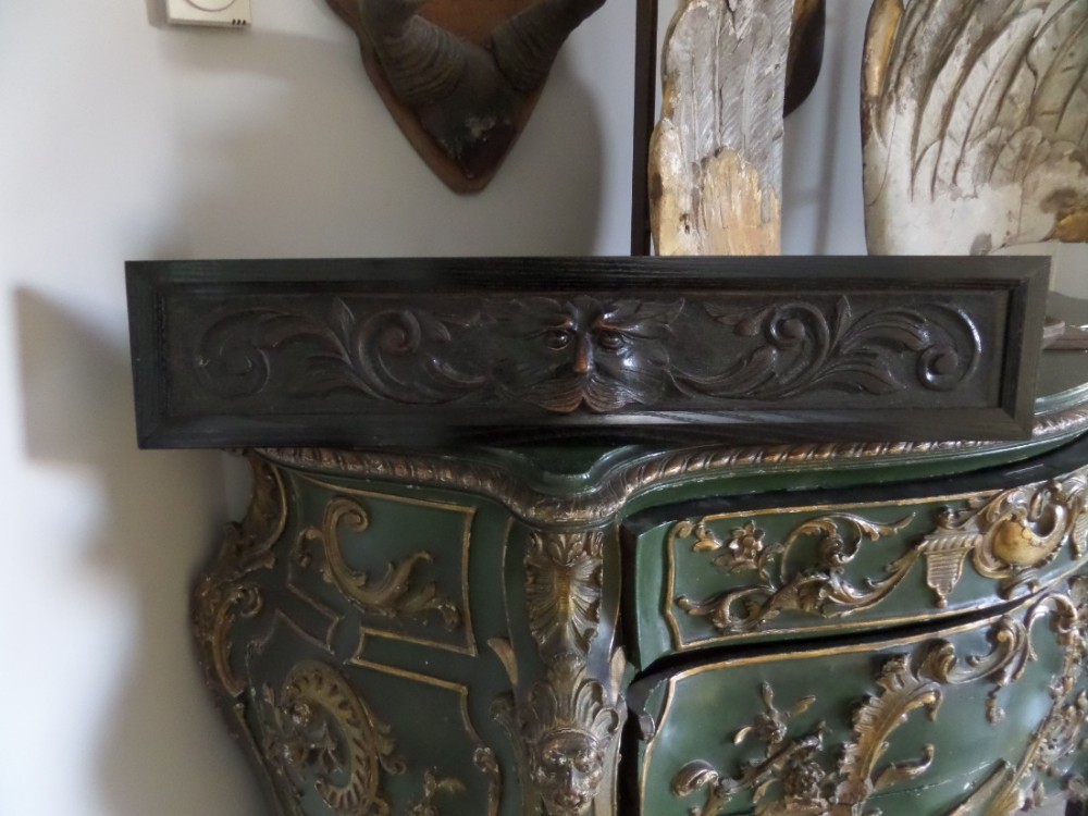 Victorian Carved Oak Green Man Panel
