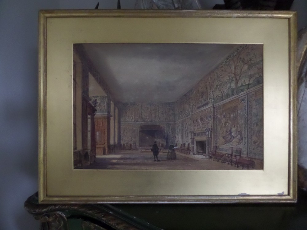 Antique Watercolour Painting Hardwick Hall by W Nicholson