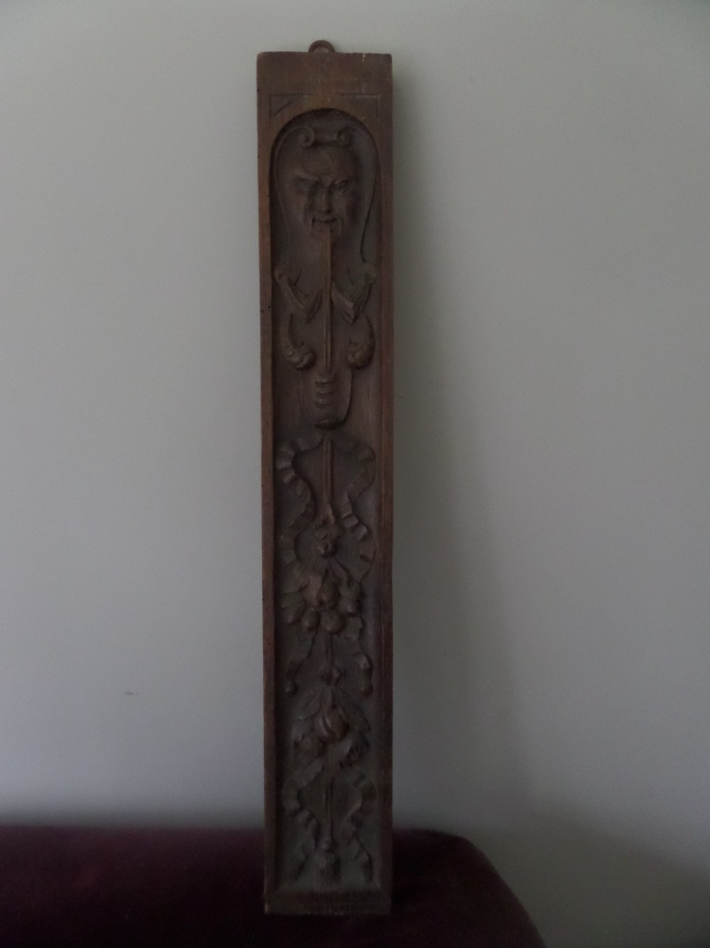 18th Century Carved Oak Devil Head Panel