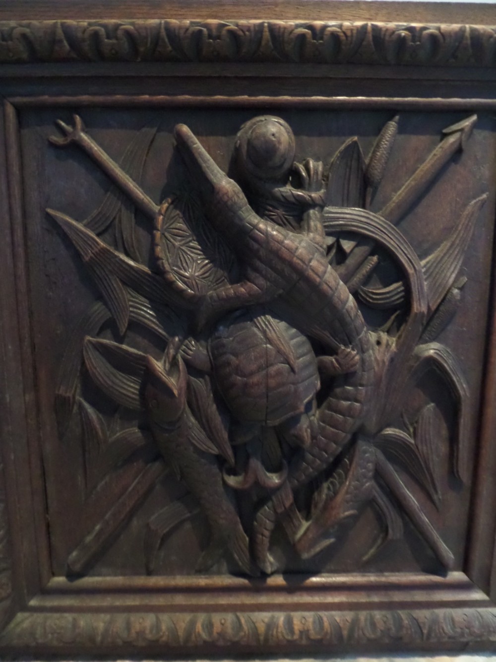 19th Century Heavily Carved Black Forest Hunting Panel