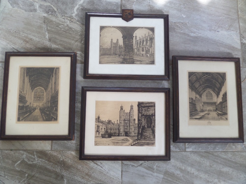 Antique 19th Century Engraving Of Eton College Chapel Hall E Burrows