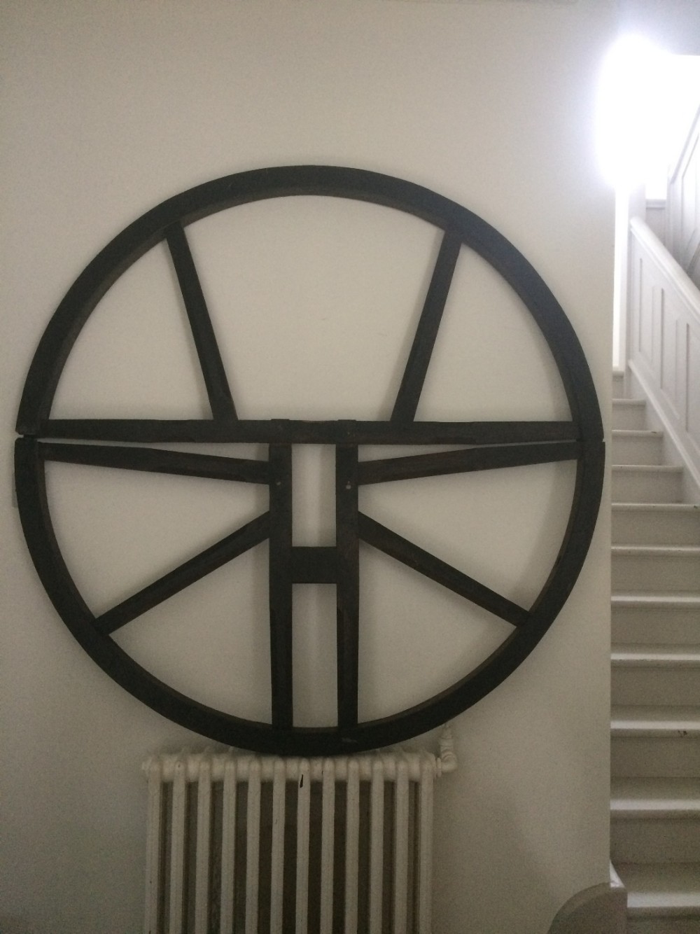 Architectural 19th Century Carved Oak Church Wheel