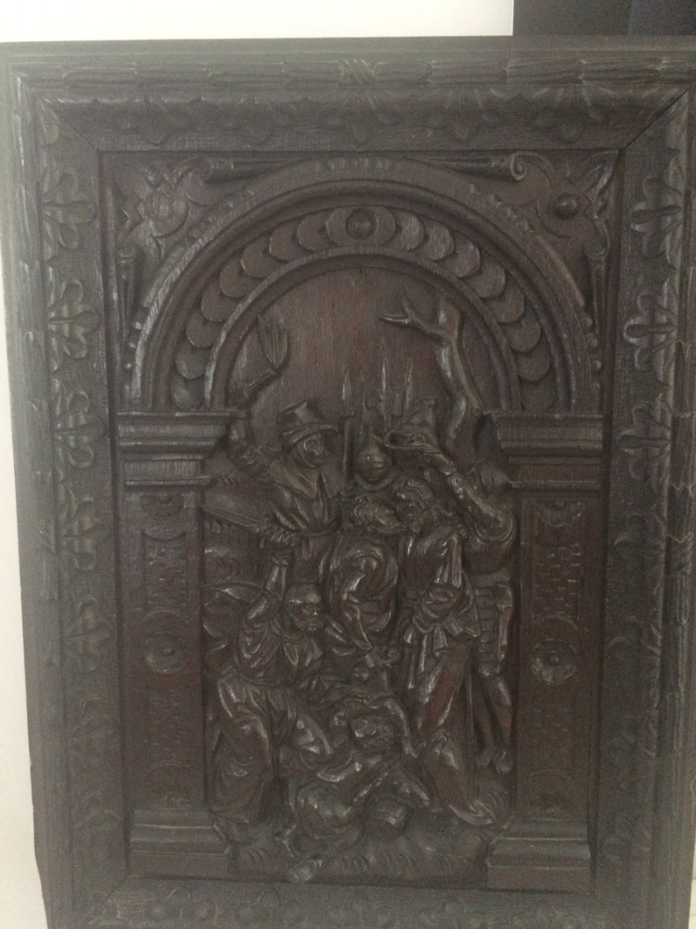 Early 19th Century Carved Oak Religious Gothic Panel