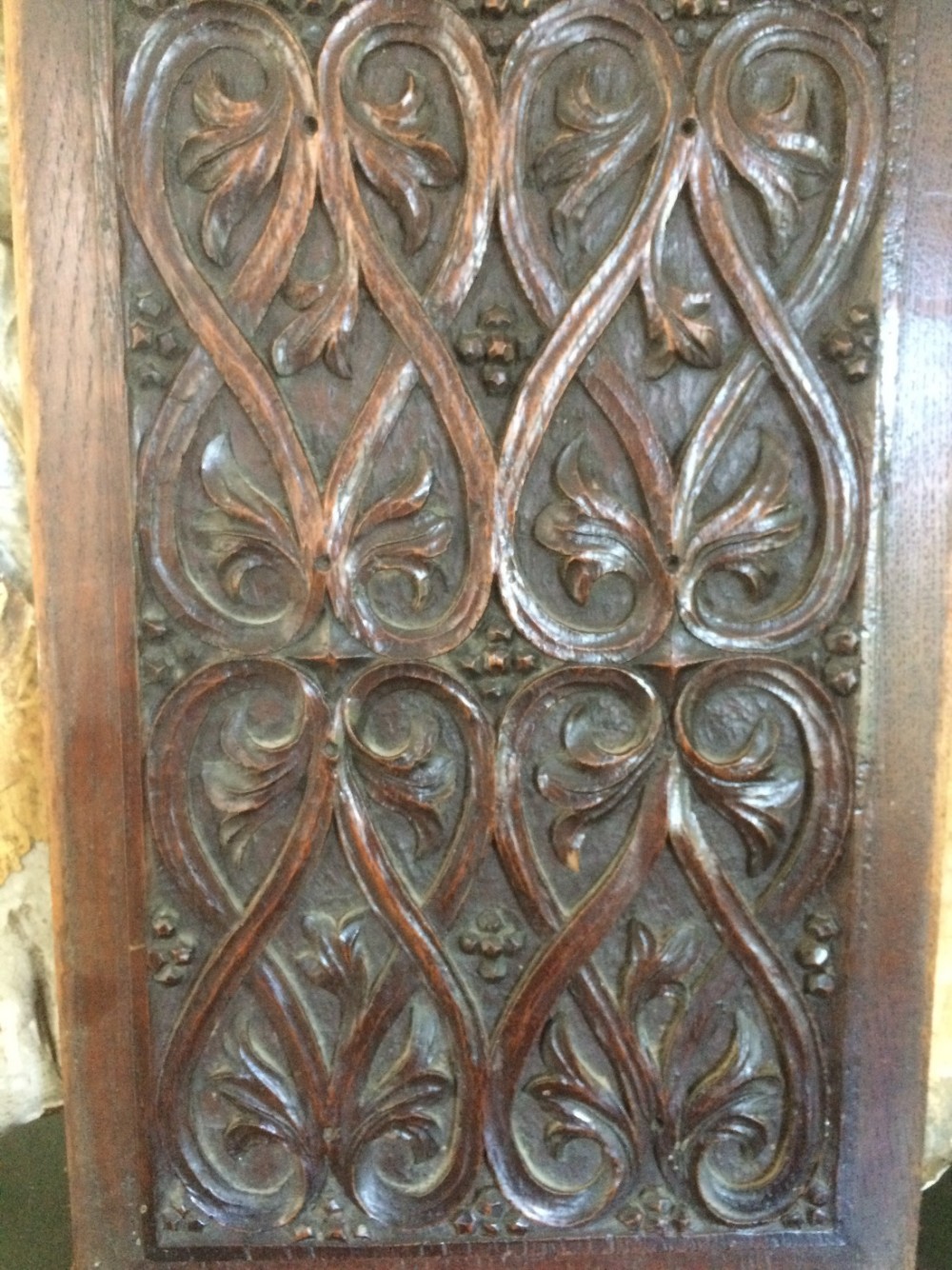 19th Century Carved Oak Gothic Arts Crafts Panel Edwin Ridgeway