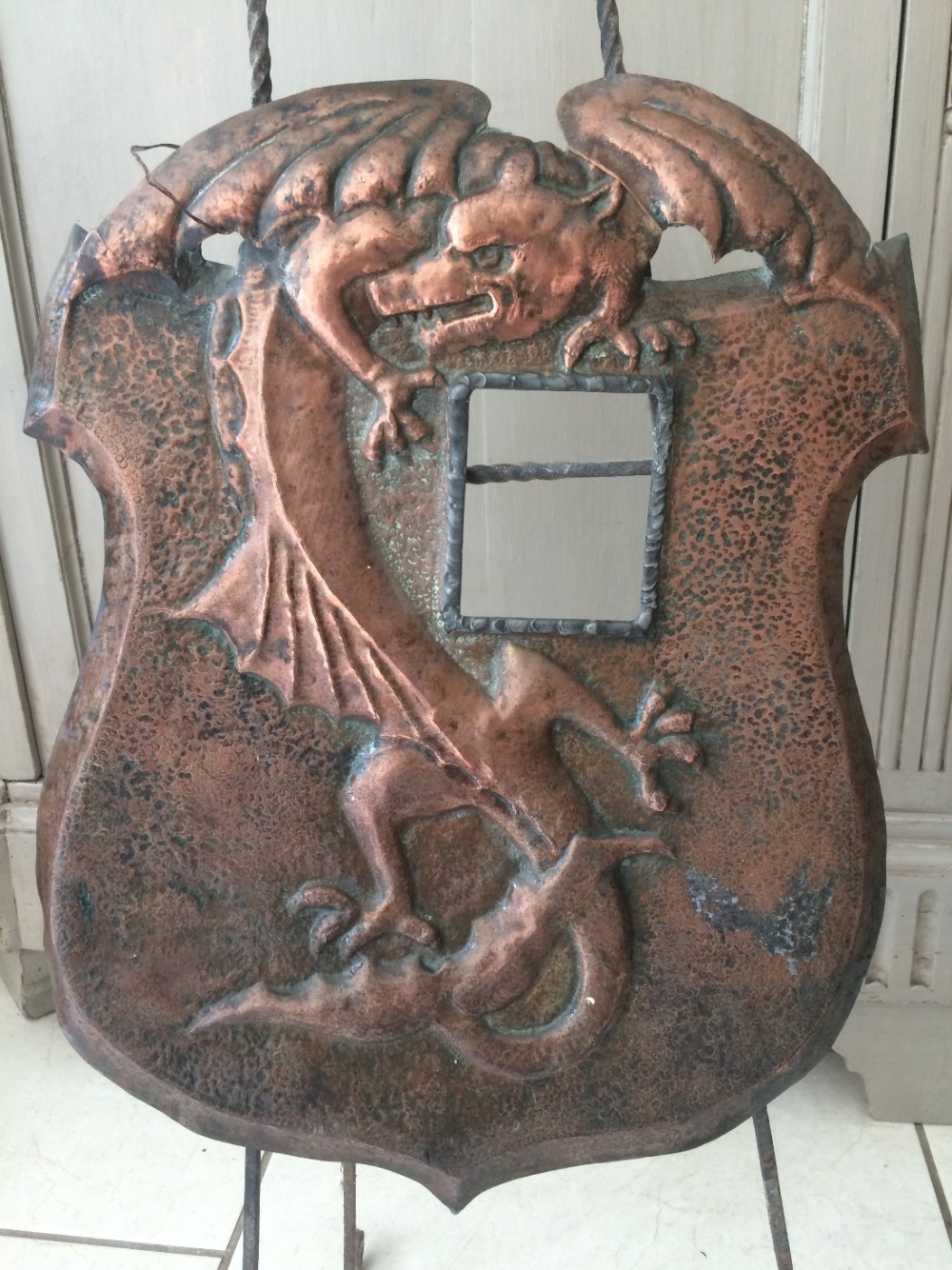 Arts Crafts Newlyn Copper Dragon Screen
