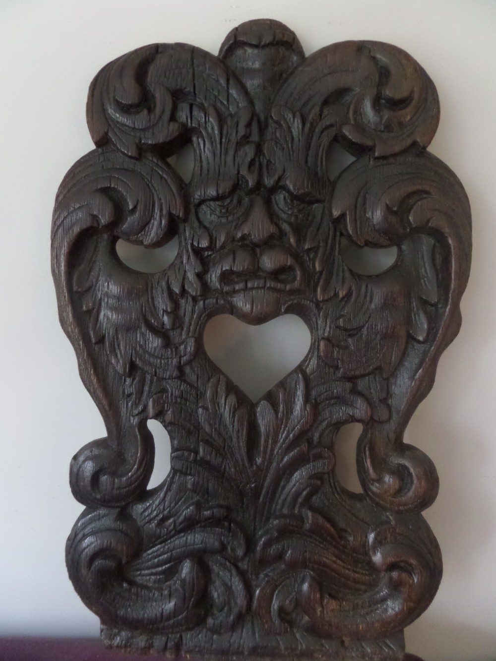 17th Century Green Man Carved Oak Panel