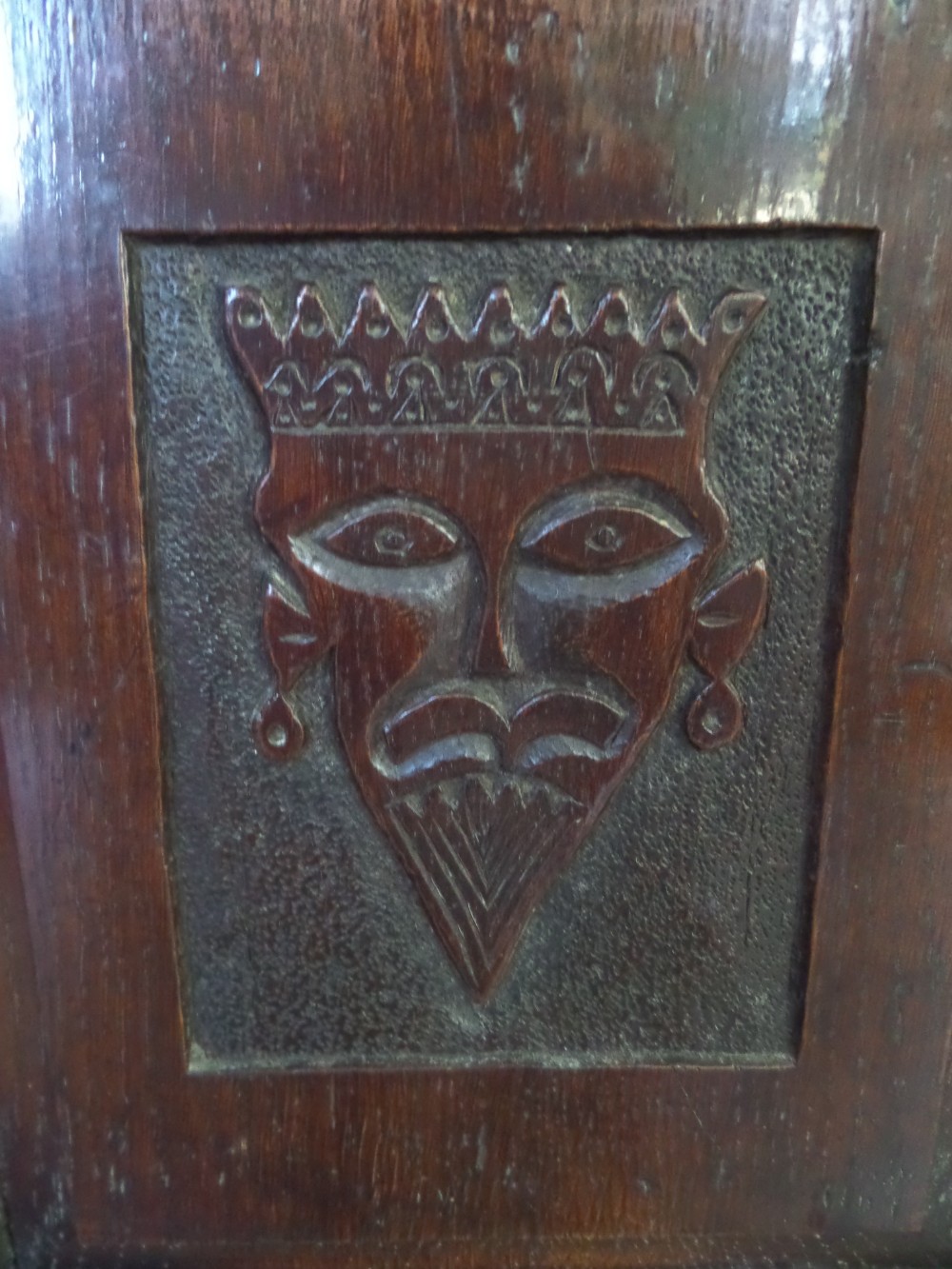 18th Century Carved Crowned Prince Oak Panel