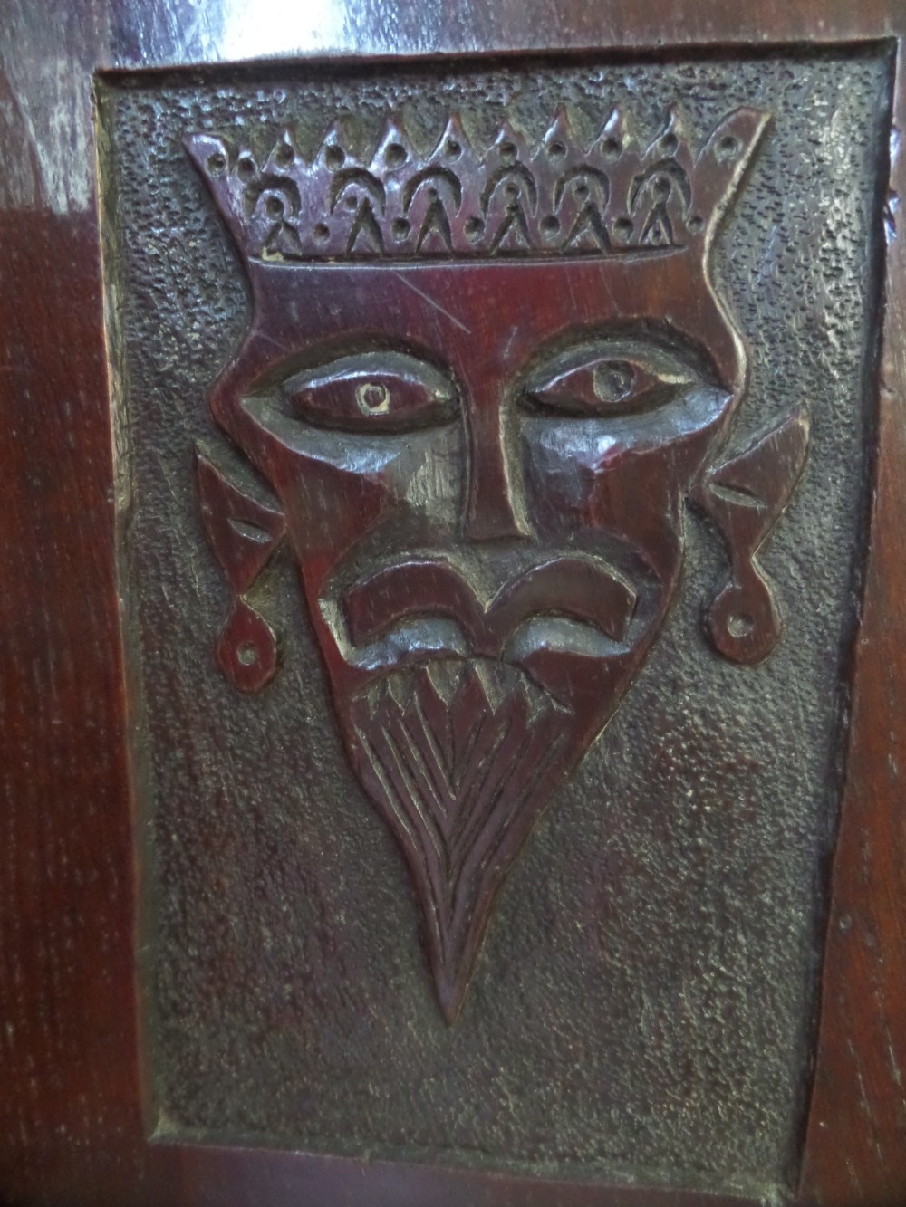 18th Century Carved Crowned Prince Oak Panel