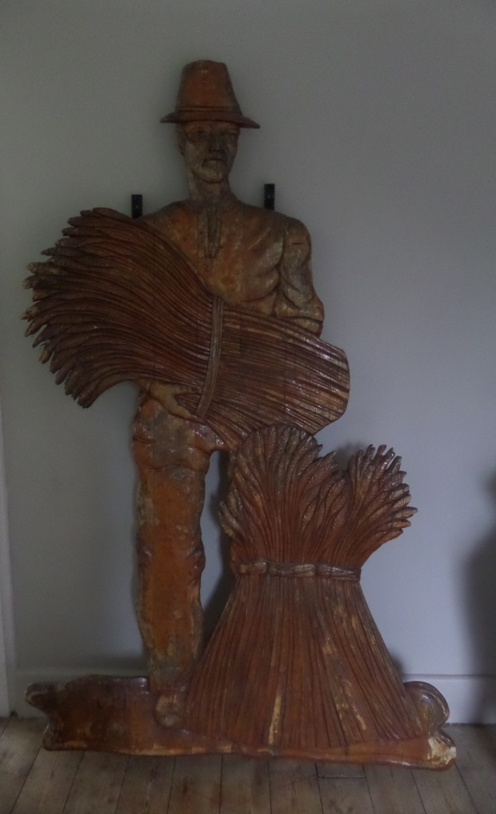 Antique German Carved Wooden Lay Shop Sign Figure