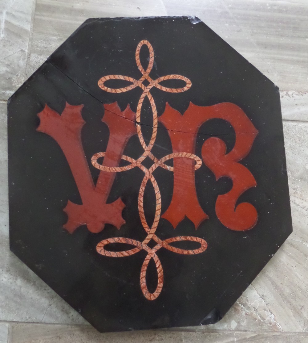 19th Century Slate and Marble Queen Victoria's Monogram