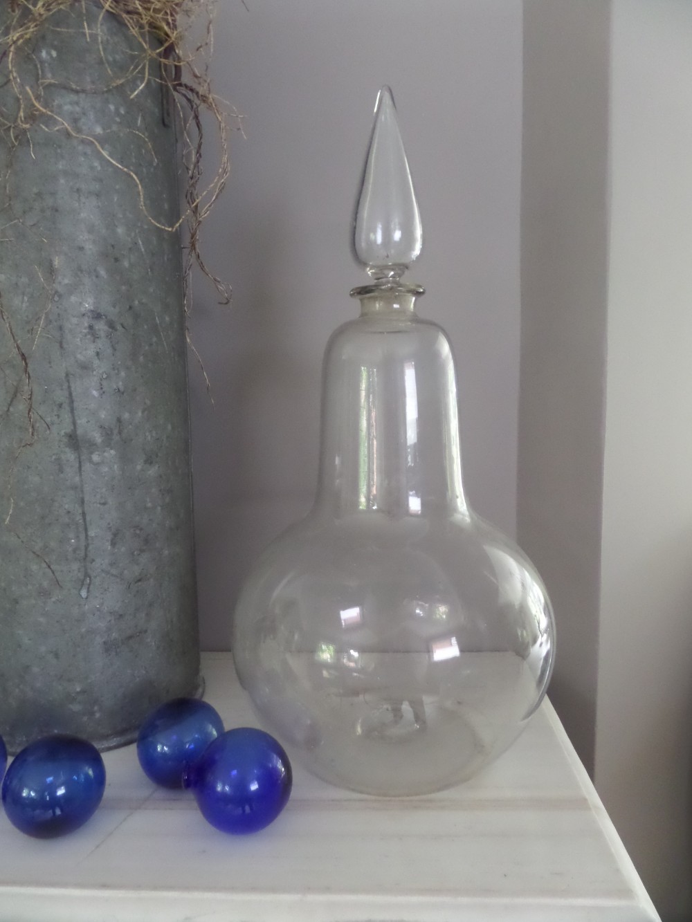 Antique Very Large Apothecary Glass Chemist Carboy Bottle
