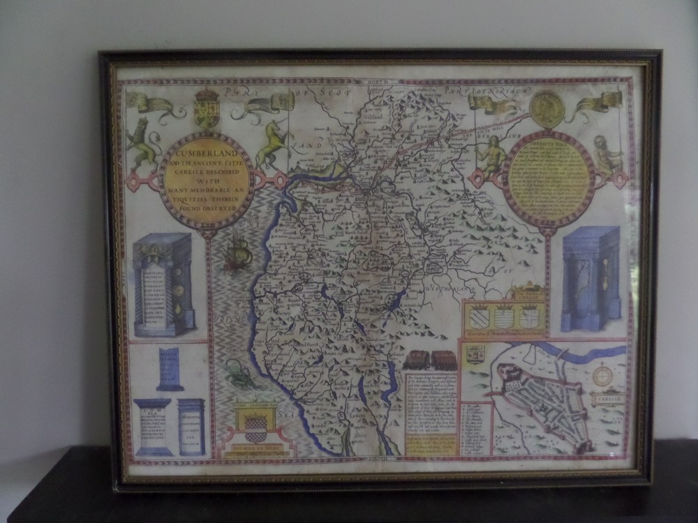 17th Century Antique Map by John Speed Cumberland