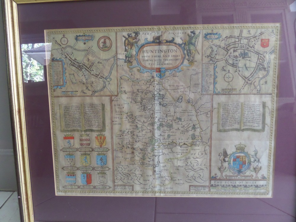 17TH CENTURY Map of Huntington John Speed