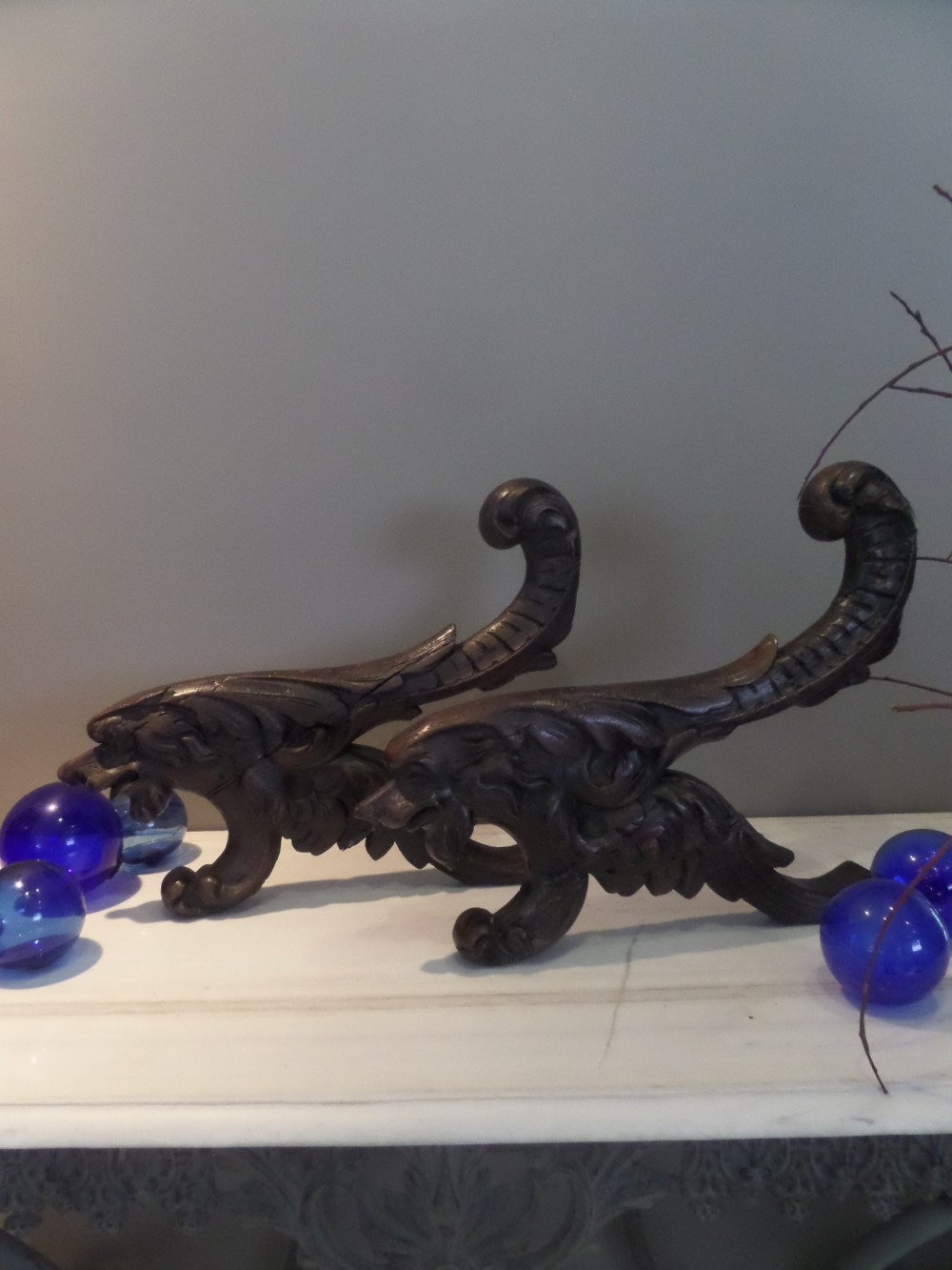 Large Mythical Beast Lion 18th Century Oak Carvings