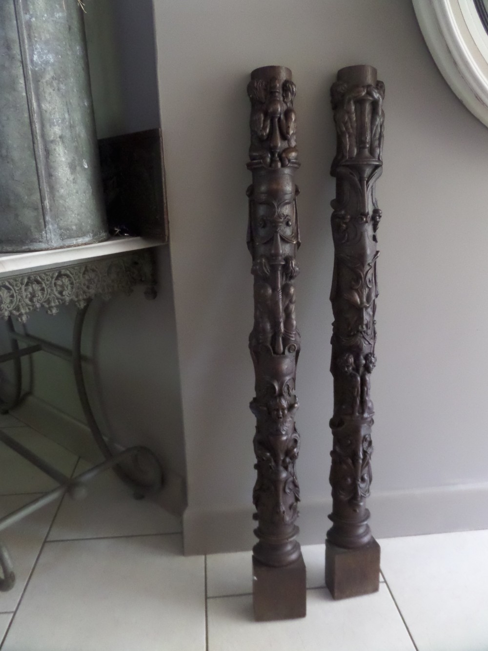 Victorian Carved Oak Caryatids 