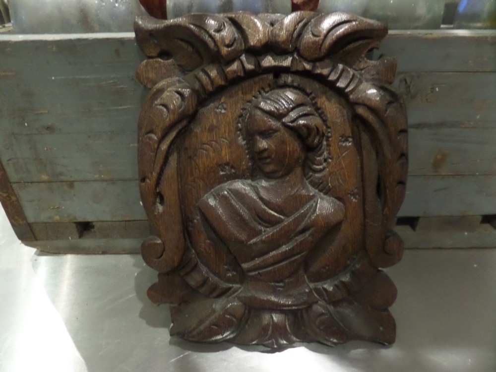 17th Century Carved Oak Panel