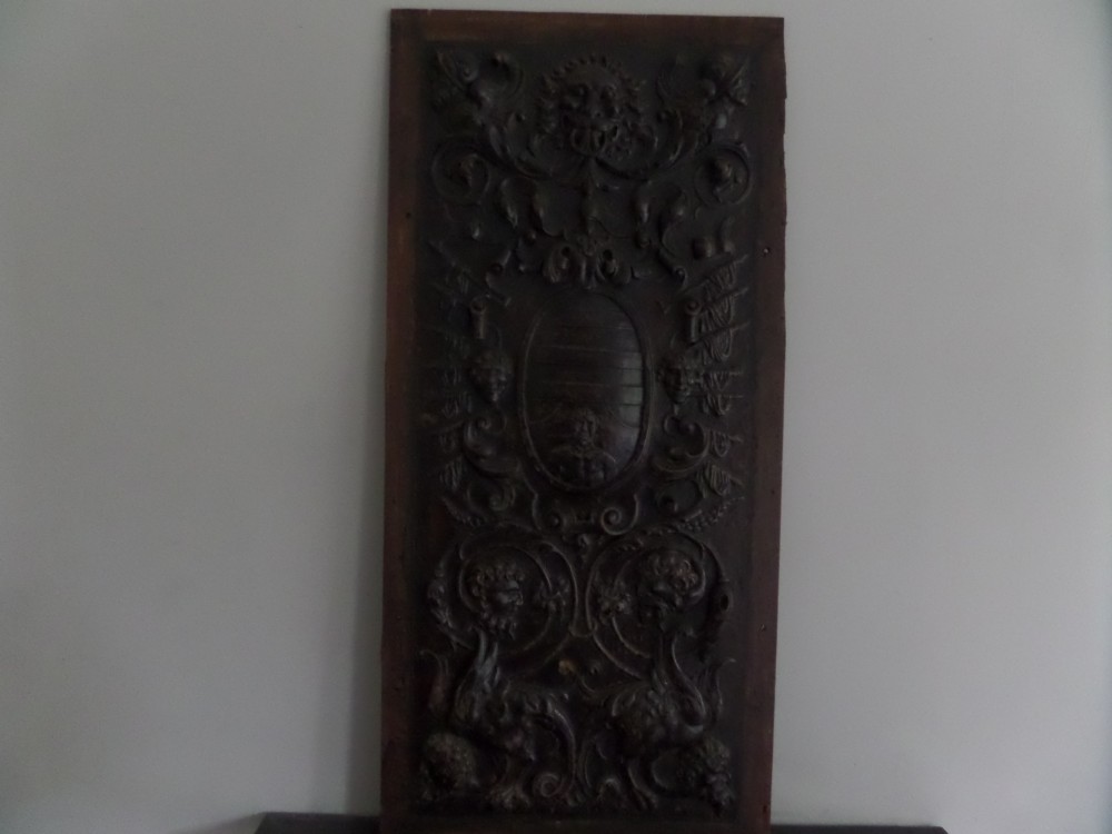 Antique Carved Gothic Walnut Panel Mythical Beasts and Harpies