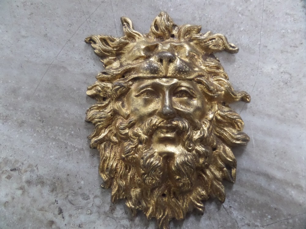 Antique 19th Century Bronze Empire Mounts with  Lion Head 