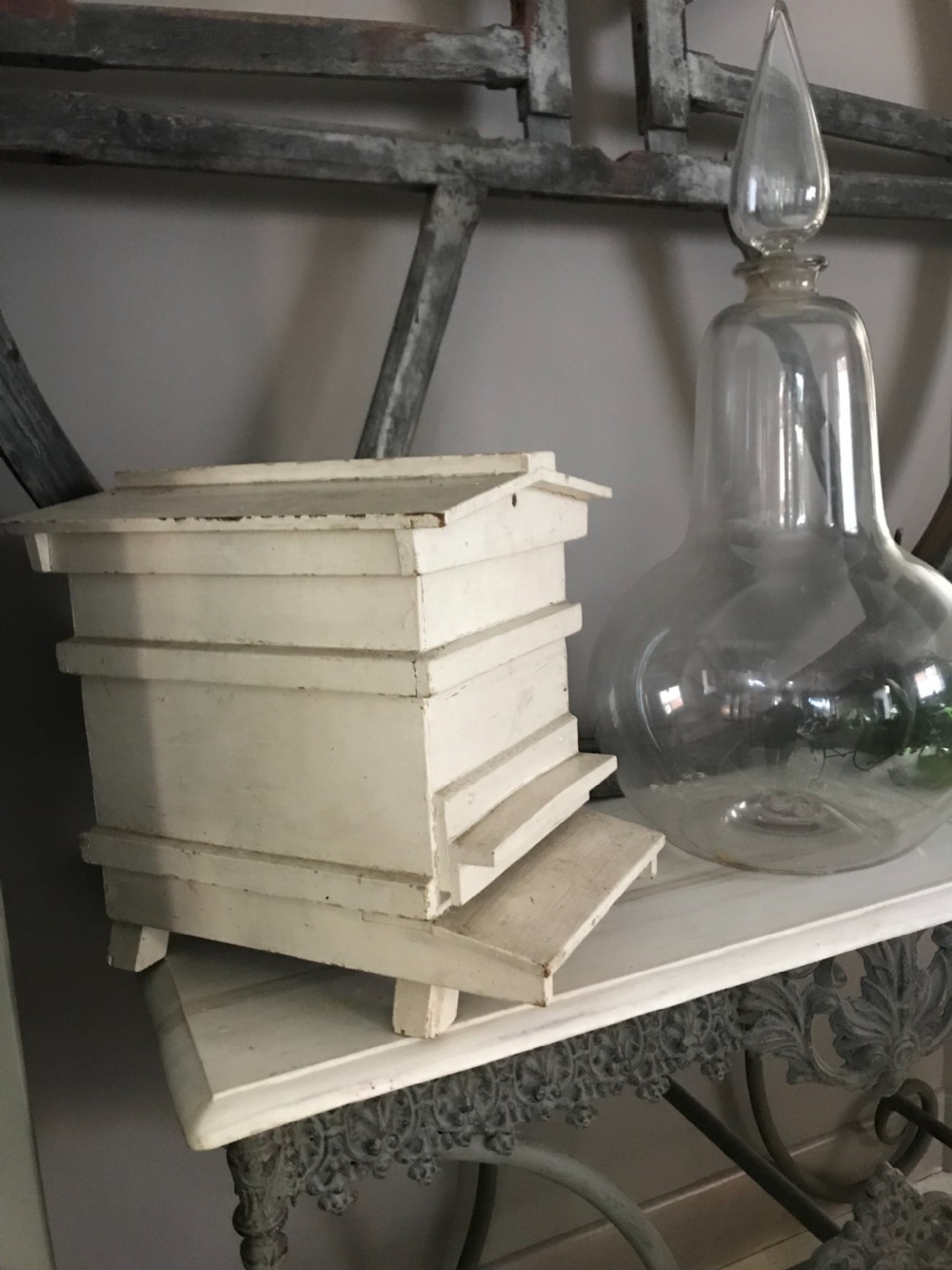 Victorian Folk Art Wooden Beehive View III