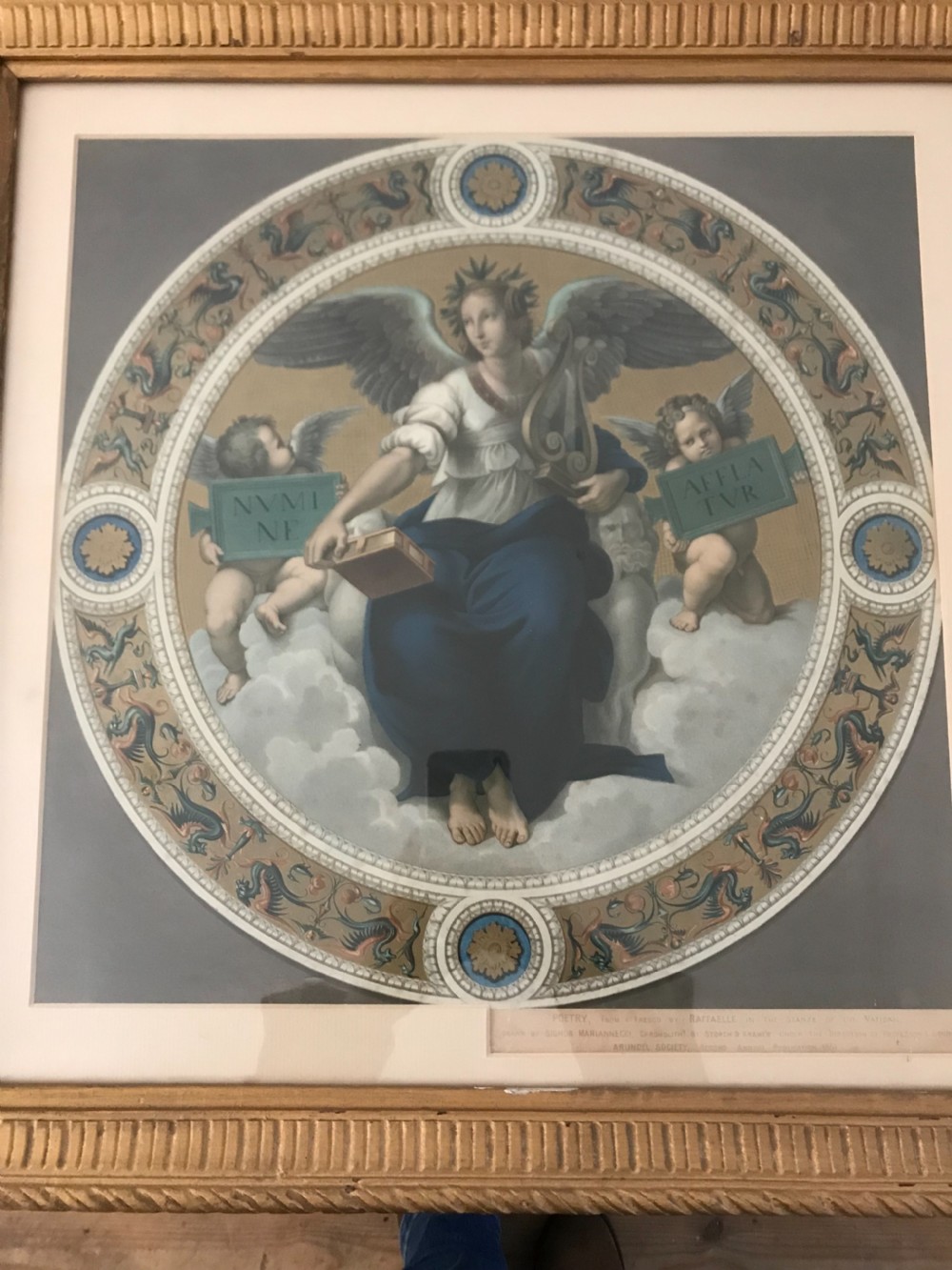 Antique Arundel Society Chromolithograph FRESCO by Raffaelle Poetry