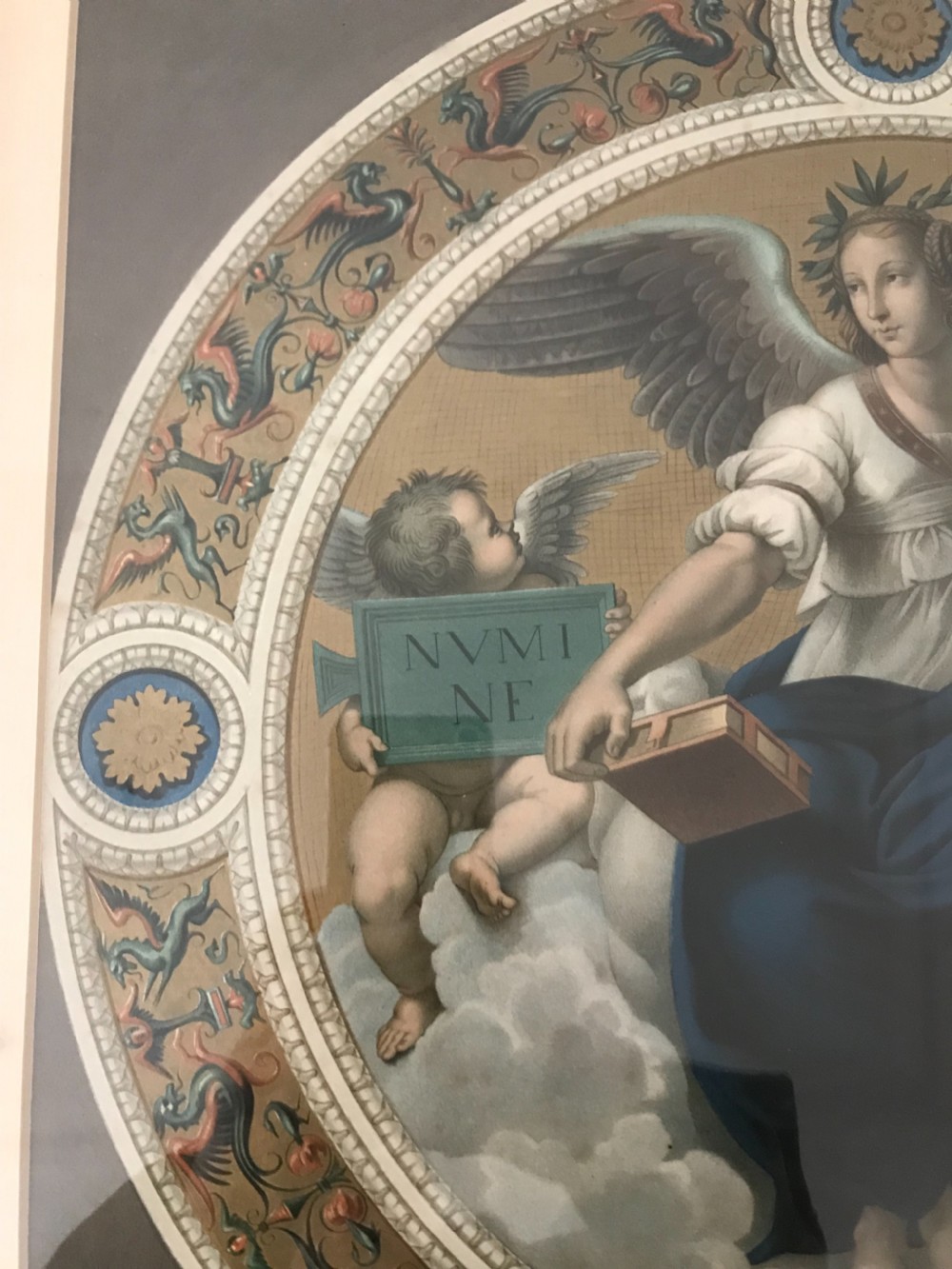 Antique Arundel Society Chromolithograph FRESCO by Raffaelle Poetry View II